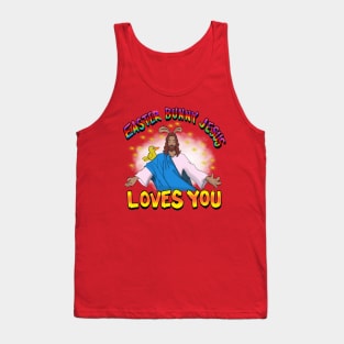 Easter bunny Jesus Loves You Tank Top